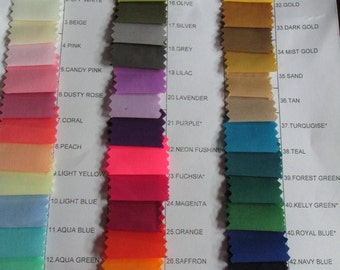 DDNJ Cotton Chemise , Skirt and Bloomers Color Chart For Customer Use Only NOT for SALE