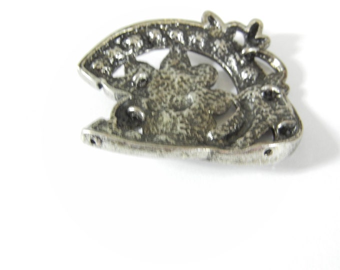 Antique Silver-tone Horseshoes and Flower Slide Charms