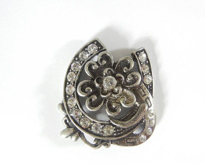 Antique Silver-tone Horseshoes and Flower Slide Charms