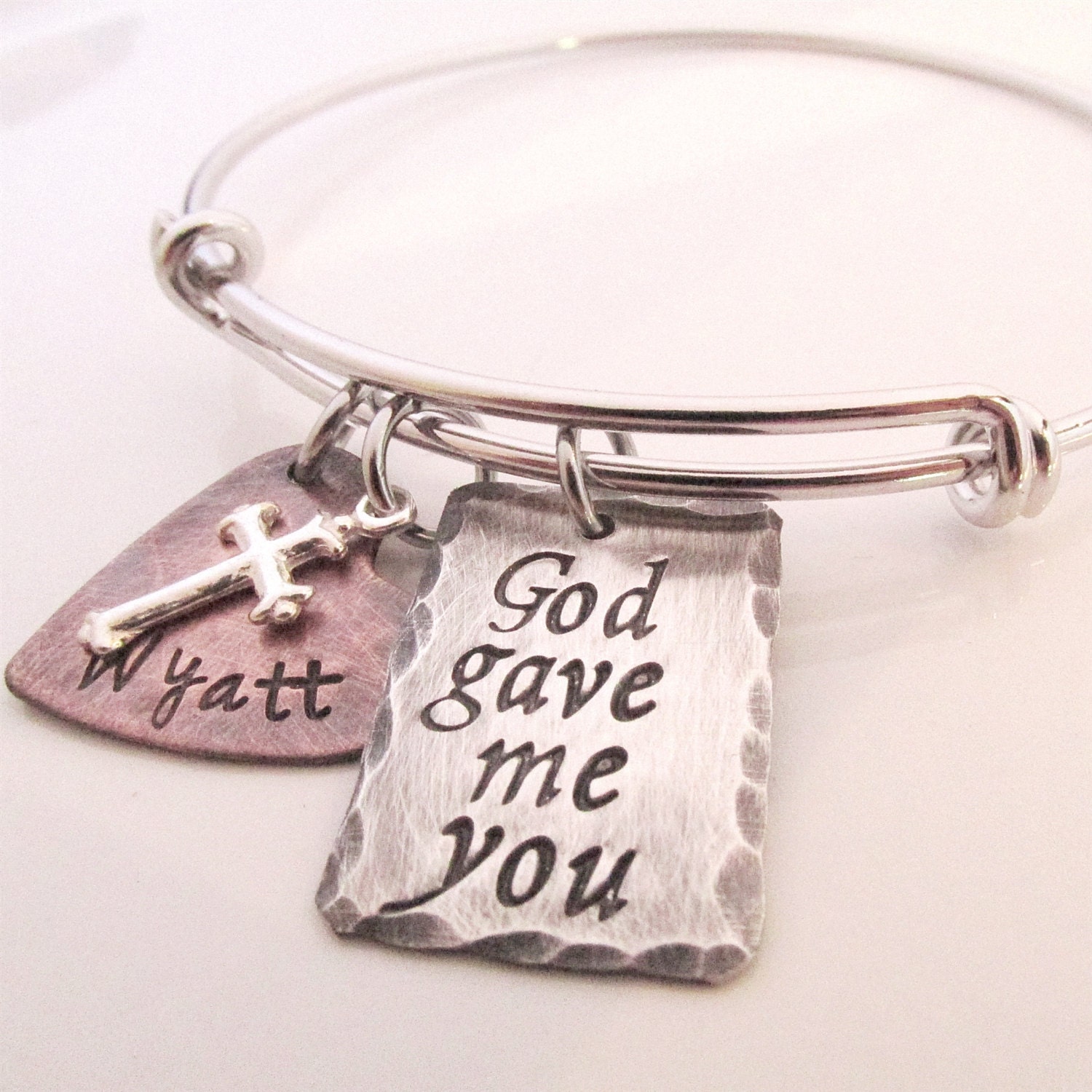 God gave me you Bracelet Rustic Charm Bracelet