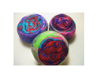 Original Large Multi-Color Ewesful Felted Wool Pincushion Pin Cushion