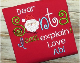 Christmas Pajamas - Dear Santa I can Explain - Girls Christmas Pajamas- Boys Christmas Pajamas - Boys Christmas - Girls Christmas
