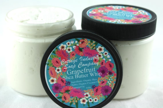 Shea Butter Whip, Grapefruit Essential Oil, Spa, Bath and Body, Winter Skin