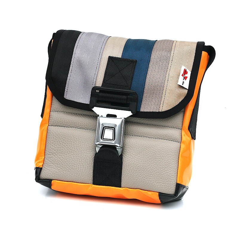416D Mini Messenger bag from RECYCLED car seatbelt reclaimed