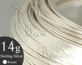 1/2 troy oz Round Sterling Silver Wire 14 gauge dead soft, approximately 2.3 feet