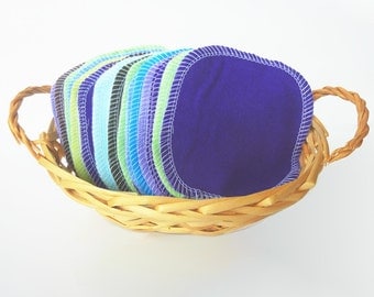 20 Small Cloth Wipes - Reusable - Eco Friendly - Skin Care - Facial Rounds - Family - Baby - Diaper - Soft Cotton Flannel - Toilet Paper
