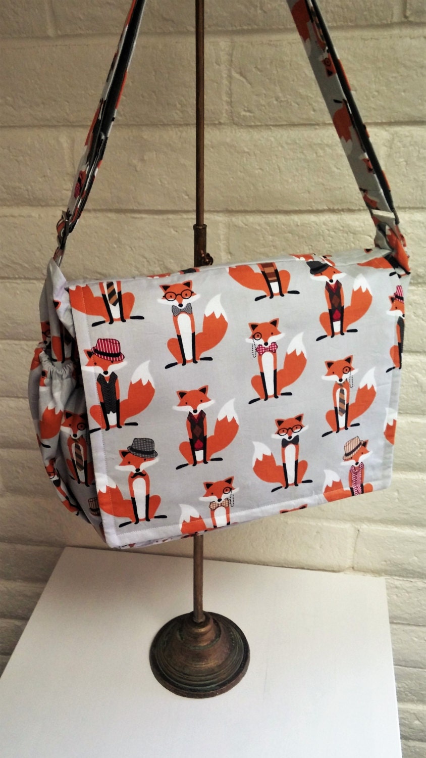 Baby Boy Diaper Bag Boy Nappy Bag Hipster Fox Bowties