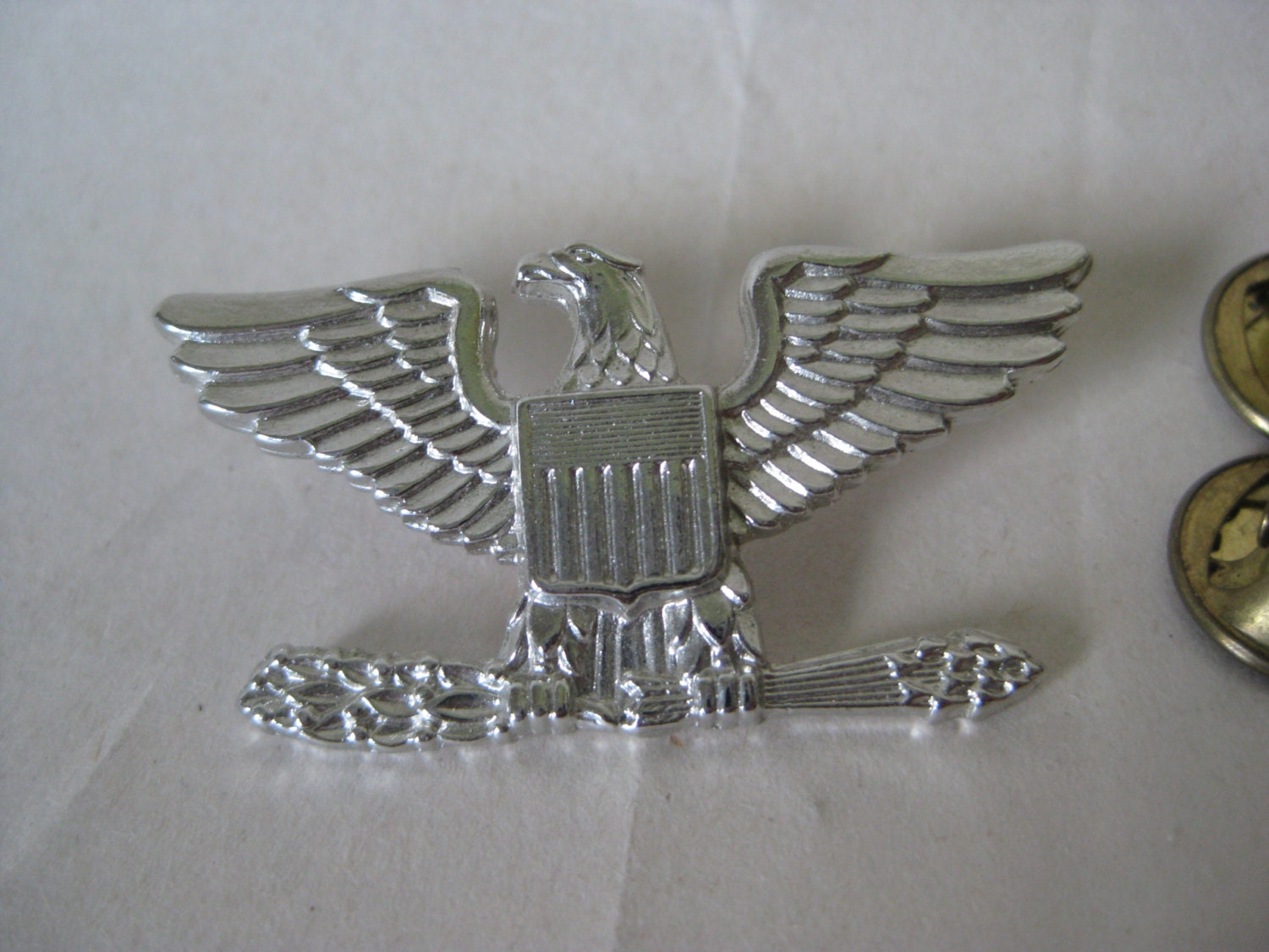 Eagle Silver Brooch Vintage Military Pin