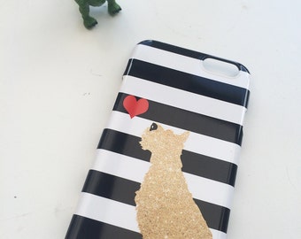 GoldennSchnauzer Dog on stripes - iPhone 6S, iPhone 6 Plus, iPhone 5S, Schnauzer Dog art, Schnauzer