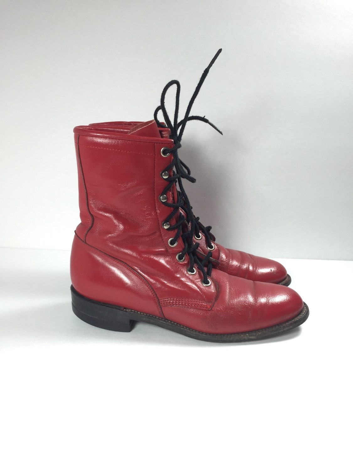 justin leather high heel knee boot