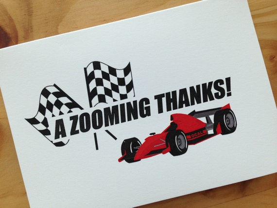 Race Car Themed Thank You Cards Racing Thank You Cards