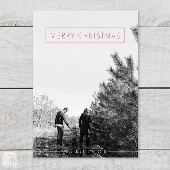 Items similar to Merry Christmas 5x7 holiday card photo card on Etsy