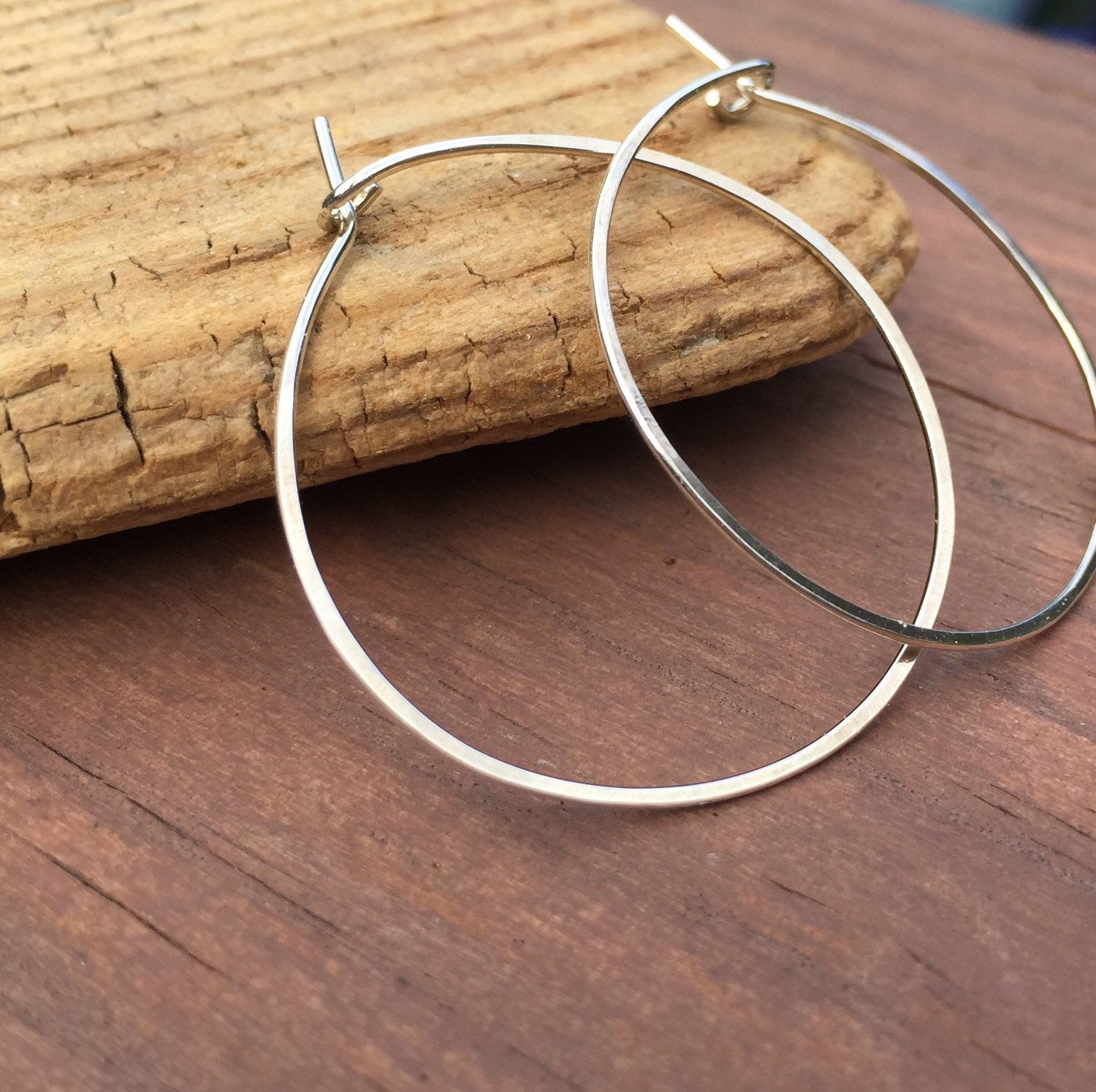 Medium Sterling Silver Hoops 1.25 inch silver hoops hammered