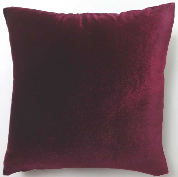 Burgundy Velvet pillow cover. Bargandy Euro sham pillow