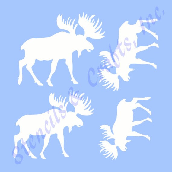MOOSE STENCIL NORTHWOODS stencils 4 assorted sizes pattern