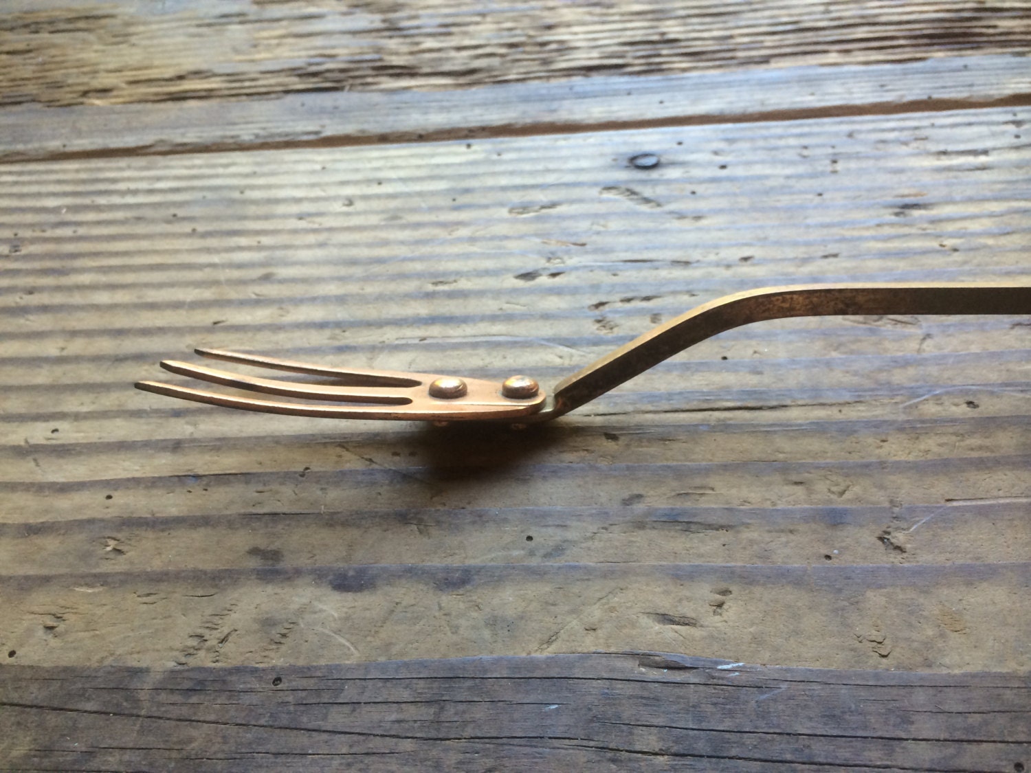 Antique Copper and Brass Long Handled Fork Haute Juice