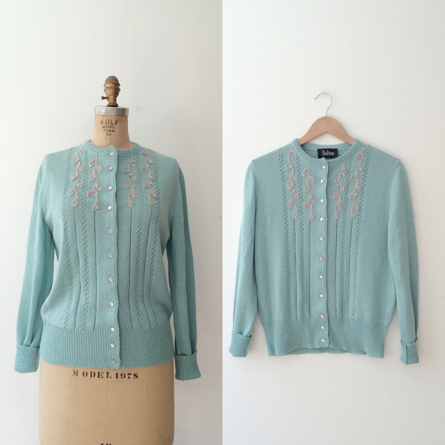 vintage cardigan  embroidered cardigan  Iseult sweater 