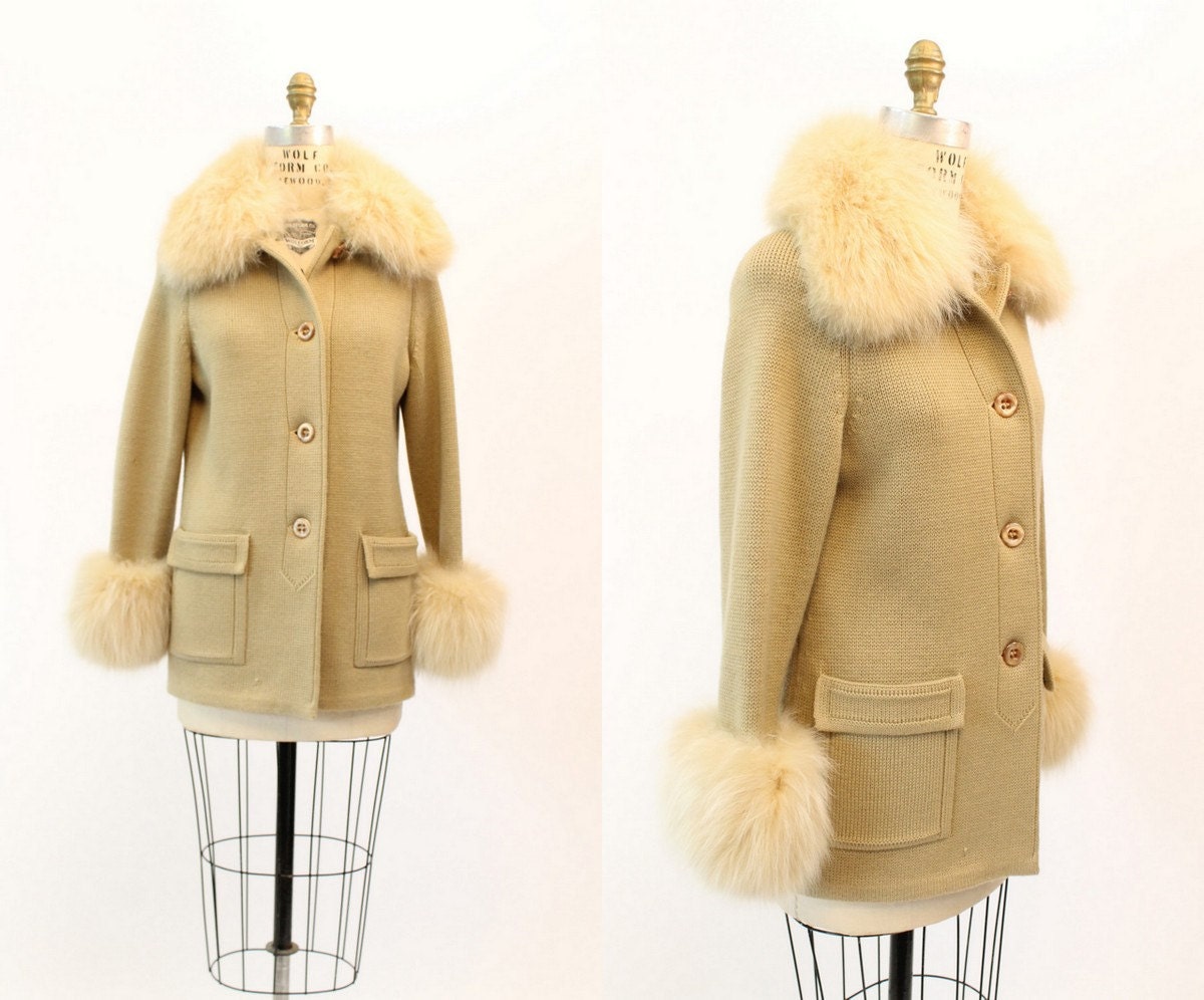cardigan with fur collar and cuffs
