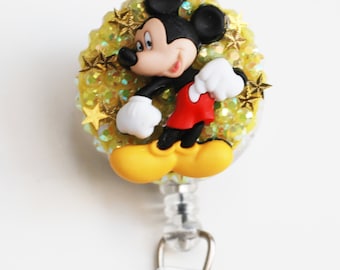I Am Mickey Mouse ID Badge Reel - Vintage Zipper ID Badge Holder - Zipperedheart