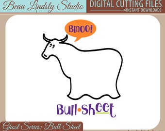 Halloween SVG Cutting File: Ghost Bull Sheet, Funny Ghost, Adult Couples Costume, SVG File, SVG Format File, Cricut Design Space, Clip Art