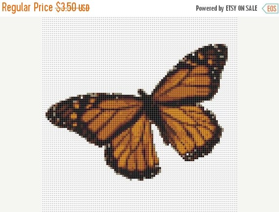 On Sale Monarch Butterfly Counted Cross Stitch by xstitchpatterns