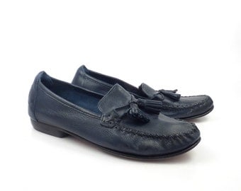 Cole Haan Loafers Blue Vintage 1990s Leather Shoes Women's size 7 B
