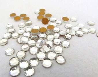 Vintage Glass Rhinestones Clear Chaton Roses Faceted Crystal Color Flatback 4mm 16ss rhm0026 (100)