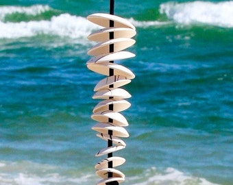 Modern Design, Wind chimes, garden sculpture, Ceramic and Pottery, Custom Made garden decoration or home decor, handmade home and living,