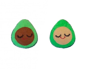 Avocado Brooch - Kawaii Food Pin - Guacamole Lover Pin - Avocado Pin - Novelty Brooch - Cute Food