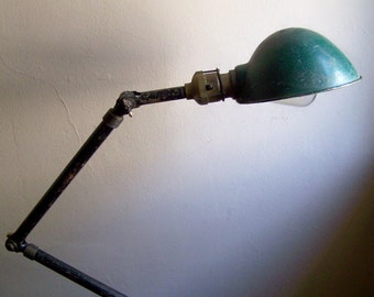 Vintage Ajusco Work Lamp ~ Industrial Lighting ~ Adjustable Arm