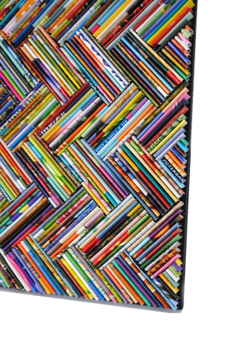 colorful herringbone wall art made from by colorstorydesigns