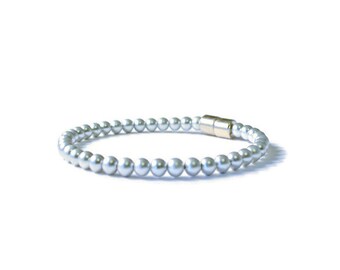 Silver Magnetic Hematite Therapy Bracelet, Holistic Health