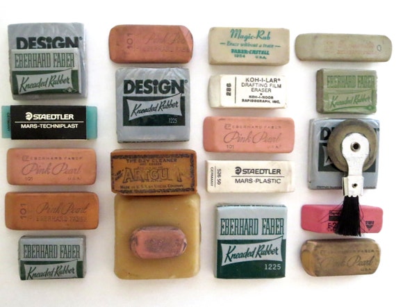 22 Vintage Erasers Old Erasers Pink Pearl Eraser Faber