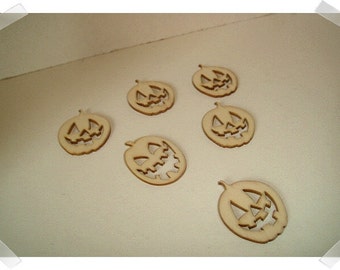 Unfinished Wooden Cutouts- 6/Pumpkins/ Craft Supplies*