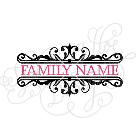 Download Pretty Flourish Monogram Label SVG DXF PNG digital download