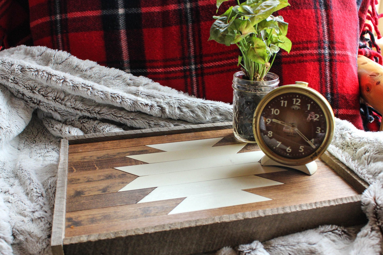 Reclaimed Wood Serving Tray Decorative Tray Coffee Table