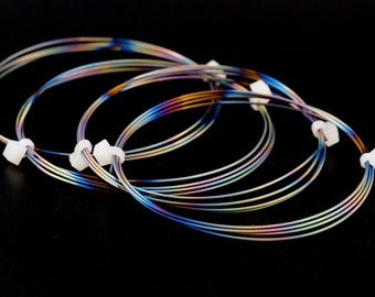 Peacock Rainbow Anodized Titanium Wire - Pure Surgical Grade 1 - Gauge 14, 16, 18, 20, 22, 24