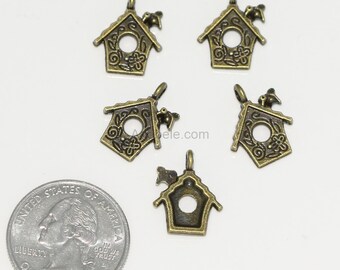 10pcs x Love House Charms 13mm Antique Bronze Tone #MCZ595