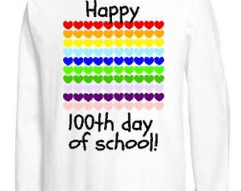 100th day of school shirt, kids 100 days of school T shirt, Happy 100th day, hearts, humorous school shirt, 100th day celebration