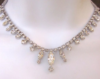 Kramer Vintage Rhinestone Necklace Bridal Jewelry