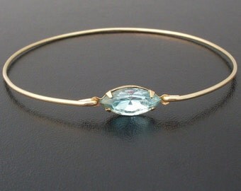 Aquamarine Bracelet, Swarovski Rhinestone, Aquamarine Jewelry, Aquamarine Bangle, Blue Rhinestone Bracelet, Blue Bracelet, Blue Jewelry