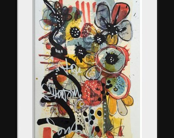 Original Expressionist Art Painting Fine art abstract Floral