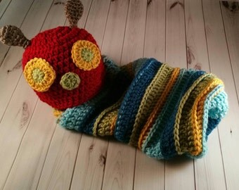 Newborn Caterpillar Costume, Caterpillar Cocoon, Newborn Photo Prop, Caterpillar Costume, Baby Shower Gift, Halloween Costume, Animal Hat