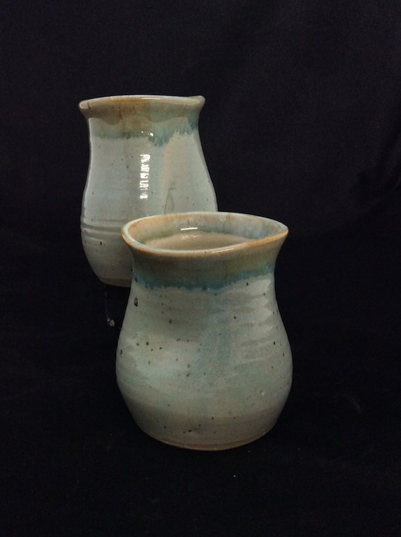 Large Thumblers/ handmade/ Seafoam green Glaze