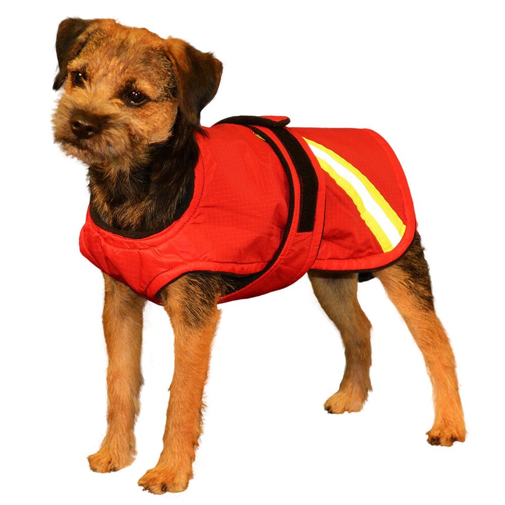 Winter Dog Coat custom made with tummy panel and by madebyde