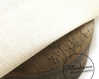 Heat Activated Double Sided, Double Stiffened Buckram (1/2 yard) Millinery Blocking Fabric for Fascinators & Hat Making - White