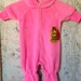 Newborn vintage Winnie the Pooh hot pink sleeper footie pajamas