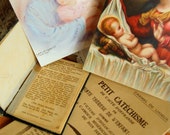 Prayer books and Holy Pictures lot, Christian ephemera, St Therese de l'Enfant Jesus, STations of the Cross, Mother & Child