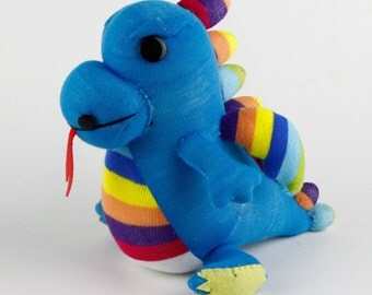 Handmade Blue Sock Dragon Stuffed Animal Doll Baby Gift Toys Birthday Gift Christmas Gift New Year Gift