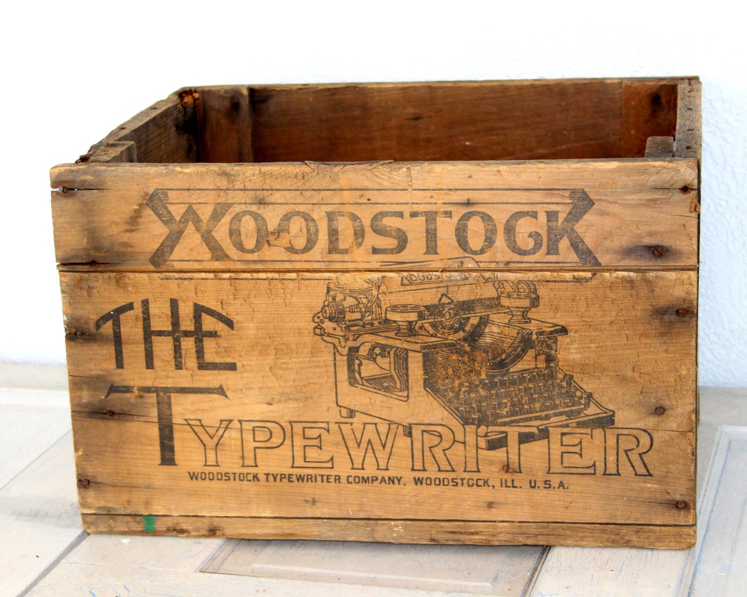 Vintage Typewriter Crate / Woodstock Typewriter Company Crate